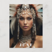 *~ AP53 JUNI Boho VERJAARDAG PARELS Vrouw Briefkaart (Voorkant)