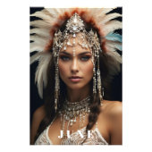 *~ AP53 JUNI Boho VERJAARDAG PARELS Vrouw Foto Afdruk (Voorkant)