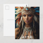 *~ AP53 JUNI VERJAARDAG PARELS Boho Vrouw Briefkaart (Voorkant / Achterkant)