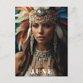 *~ AP53 JUNI VERJAARDAGS PARELS Boho Vrouw Briefkaart (Voorkant)