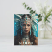 *~* Ap53 MAART Boho AQUAMARINE Hoofdtooi Briefkaart (Staand voorkant)