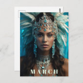 *~* Ap53 MAART Boho AQUAMARINE Hoofdtooi Briefkaart (Voorkant / Achterkant)