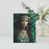 *~ AP53 MEI GODIN VERJAARDAG Emerald Boho Briefkaart (Staand voorkant)