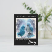 *~* AP54 FOTO Jubileum  Fluffy Liefdes Vogels Briefkaart (Staand voorkant)
