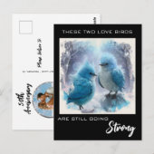 *~* AP54 FOTO Jubileum  Fluffy Liefdes Vogels Briefkaart (Voorkant / Achterkant)