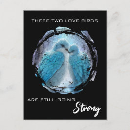 *~*  AP54 Kunst verjaardag Liefdes vogels Winter Briefkaart