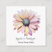 *~* AP57 Boho QR Bold Retro 60's Flower DAISY Vierkante Visitekaartje (Voorkant)