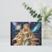 *~* AP58 Galactische Vrouwen Fantasy Foto Vergroti Feestdagenkaart (Staand voorkant)