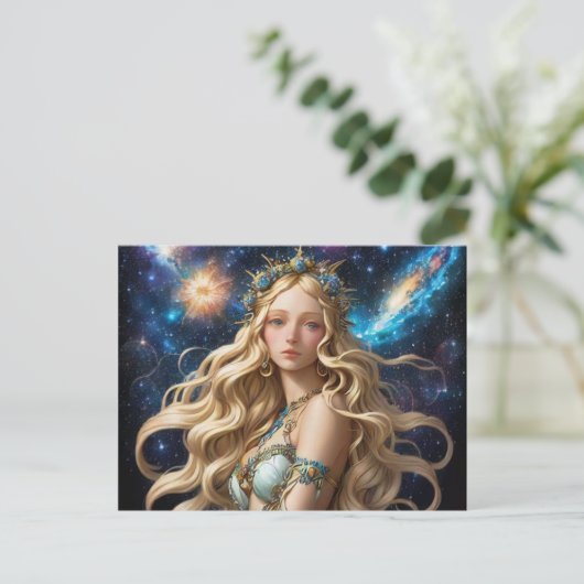 *~* AP58 Kosmische Vrouwen Fantasie CELESTIAL Feestdagenkaart (Staand voorkant)