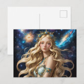 *~* AP58 Kosmische Vrouwen Fantasie CELESTIAL Feestdagenkaart (Voorkant / Achterkant)