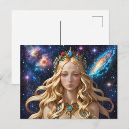 *~* AP58 Kosmische Vrouwen Fantasie Juwelen Galaxy Feestdagenkaart (Voorkant / Achterkant)