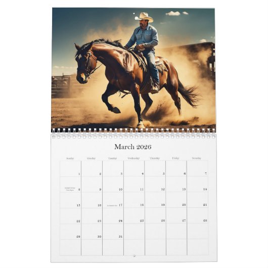 *~* AP59 Wild West Cowboy Paard Rodeo 4 Kalender (Mar 2026)