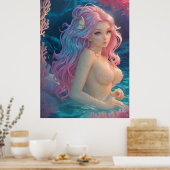 ** AP60 Water Goddess Fantasy Zee Zeemeermin 17 Poster (Keuken)