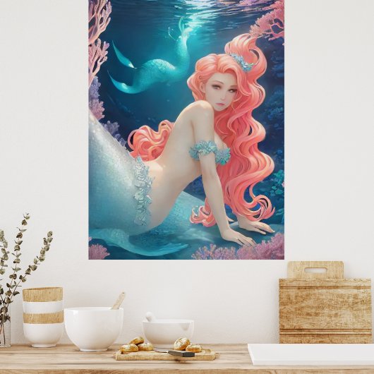 ** AP60 Water Goddess Fantasy Zee Zeemeermin 20 Poster (Keuken)