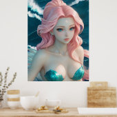 ** AP60 Water Goddess Fantasy Zee Zeemeermin 23 Poster (Keuken)
