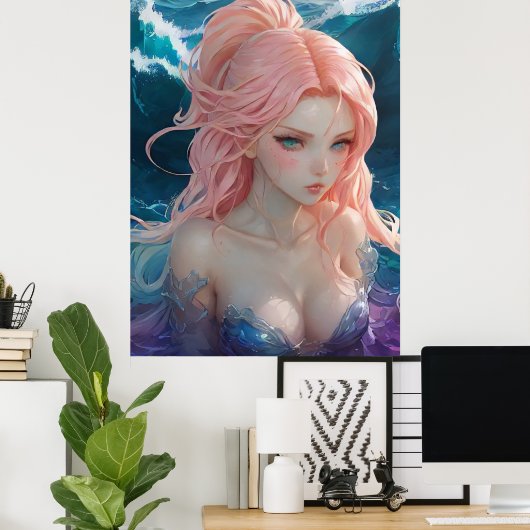 ** AP60 Water Goddess Fantasy Zee Zeemeermin 26 Poster (Thuiskantoor)