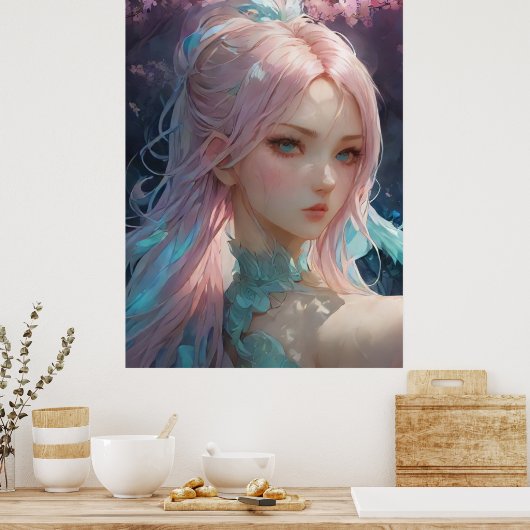 ** AP60 Water Goddess Fantasy Zee Zeemeermin 40 Poster (Keuken)