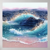 *~* AP60 Zee Sparkle Coastal Ocean Sand Beach Wave Poster (Voorkant)