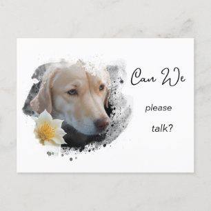 *~* AP61 Kunnen we praten - Lab Retriever Bloem Briefkaart