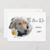*~* AP61 Kunnen we praten - Lab Retriever Bloem Briefkaart (Voorkant / Achterkant)