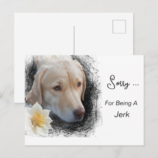 *~* AP61 Sad Lab Retriever Flower Bericht Briefkaart (Voorkant / Achterkant)