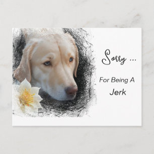 *~* AP61 Treurige Lab Retriever Bloem Bericht Briefkaart
