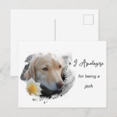 *~* AP61  Verdrietige Bruine Hond Die Sorry Zegt V Briefkaart (Voorkant / Achterkant)