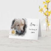 *~* AP61 Verdrietige Lab Retriever Bloem Bericht Kaart (Gele Bloem)