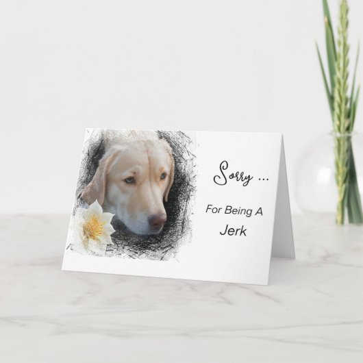 *~* AP61 Verdrietige Lab Retriever Bloem Bericht Kaart (Voorkant)