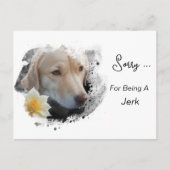 *~* AP61 Verdrietige Lab Retriever Bloem Sorry Lul Briefkaart (Voorkant)