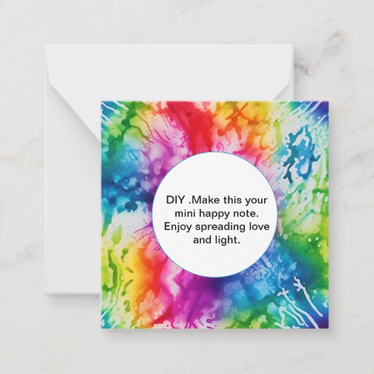 *~ AP62 BLANK DIY Tie Dye Inspire Note Kaart Notitiekaartje (Voorkant)