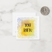 *~* AP62 U ROCK Aanmoediging Vlakke Nota Kaart Notitiekaartje (Voorkant / Achterkant in situ)