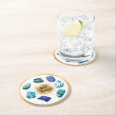 *~* AP64 Emoto Water Elixir Keel Chakra Ronde Kartonnen Onderzetter (Insitu)