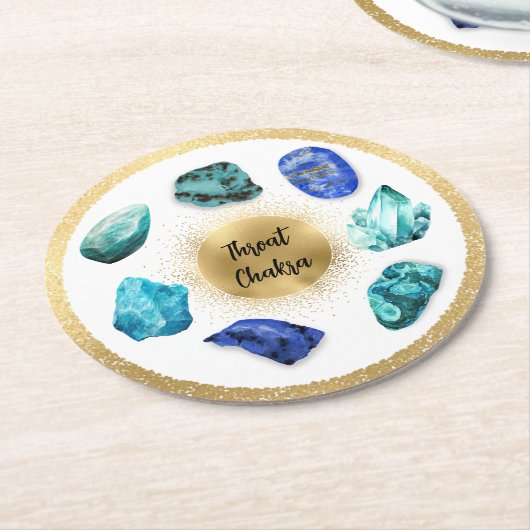 *~* AP64 Emoto Water Elixir Keel Chakra Ronde Kartonnen Onderzetter (Gebogen)