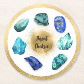 *~* AP64 Emoto Water Elixir Keel Chakra Ronde Kartonnen Onderzetter (Voorkant)