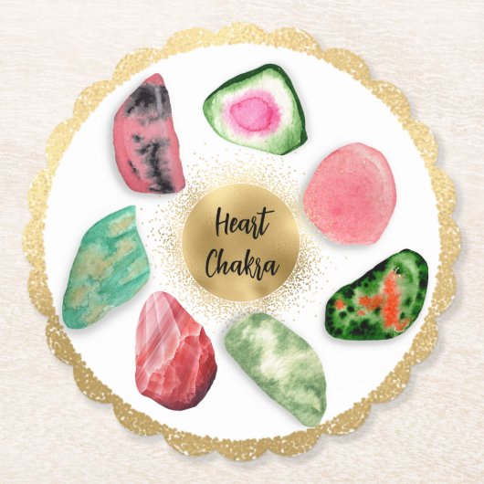 *~* AP64 Emoto Water Hart Chakra Papier Onderzette Kartonnen Onderzetters (Voorkant)