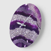 *~* AP66 Glam QR Lavende Paarse Zilveren Glitter Grote Klok (Hoek)