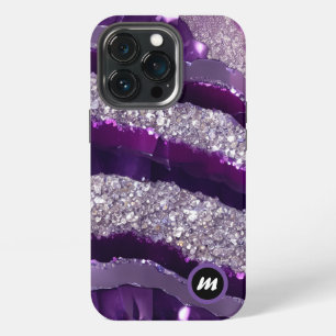 *~* AP66 Glam QR Lavendel Paars Zilver Glitter iPhone 13 Pro Hoesje