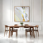 *~ AP66 Marmeren Steen Abstracte Witte Gouden Foli Canvas Afdruk