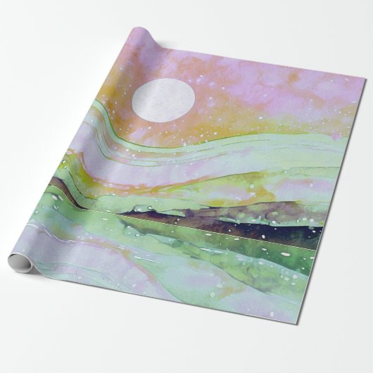 *~* AP67 Pastel Abstracte Kunst Schilderen Natuur Cadeaupapier (Uitgerold)