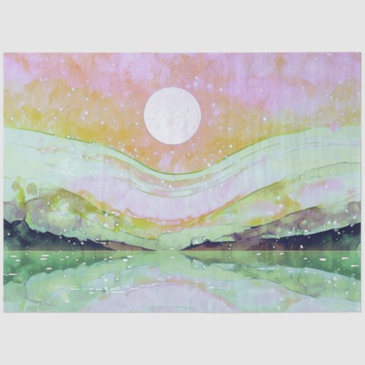 *~* AP67 Pastel Abstracte Kunst Schilderen Natuur Tissuepapier (Voorkant)