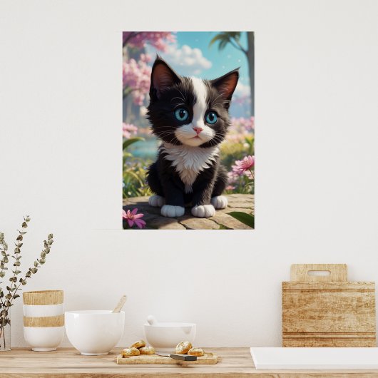 *~* AP68 2:3 Kat katje kitten Kat Tropisch Poster (Keuken)