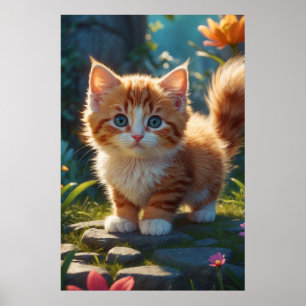 *~* AP68 2:3 Kitten Organge Tabby Schattige Zoet Poster