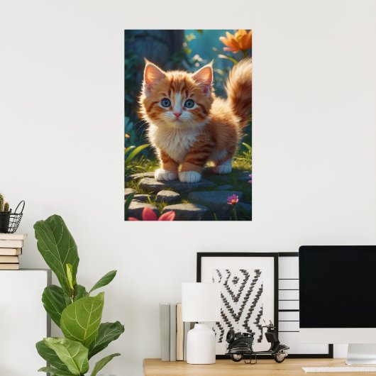 *~* AP68 2:3 Kitten Organge Tabby Schattige Zoet Poster (Thuiskantoor)