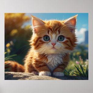 *~* AP68 5:4 Fluffy ORANJE katachtige Kat Kitten Poster