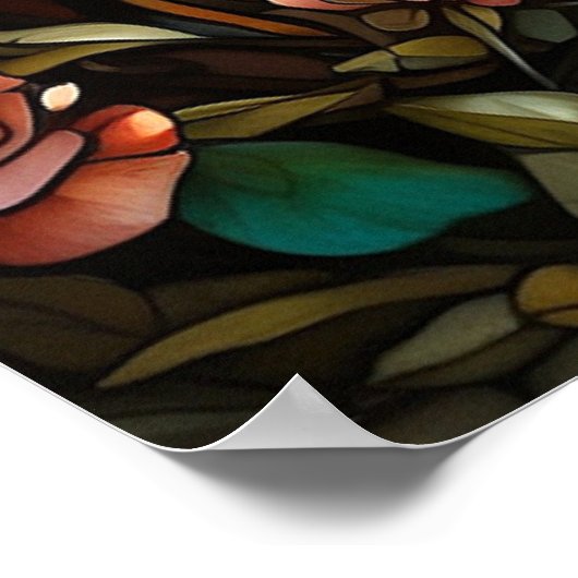 *~* AP68 Fantasy 5:4 TIGER Glas in lood Kleurrijk Poster (Hoek)