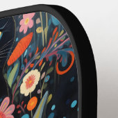 *~* AP68 Floral Whimsical Quirky Cat FOTO 1 Pickleball Paddle (Links Detail)