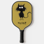 *~* AP68 Floral Whimsical Quirky Cat FOTO 1 Pickleball Paddle (Achterkant)
