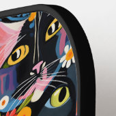 *~* AP68 Floral Whimsical Quirky Cat FOTO 3 Pickleball Paddle (Links Detail)