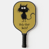 *~* AP68 Floral Whimsical Quirky Cat FOTO 3 Pickleball Paddle (Achterkant)